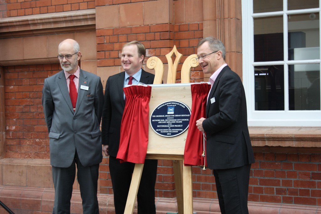 National Railway Heritage Award plaque unveiled at Nottingham Station